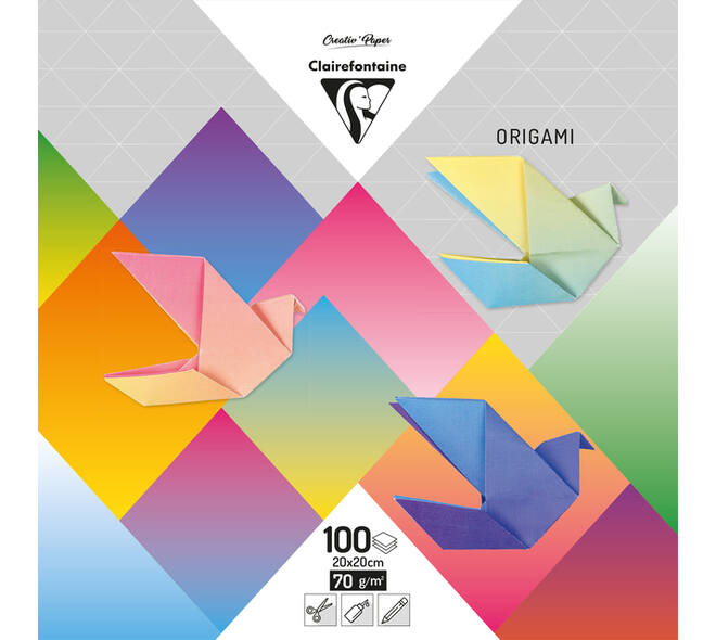 Origami Clairefontaine Gradient 20x20cm set à 100 vel 80gram assorti
