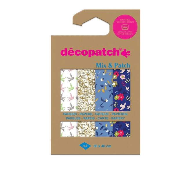 Hobbypapier Décopatch 30x40cm set à 4 vel thema Shades of Blue