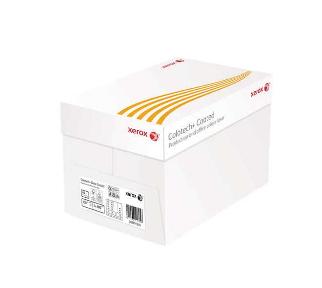 Laserpapier Xerox Colotech+ glossy coated A3 130gr wit 500 vel