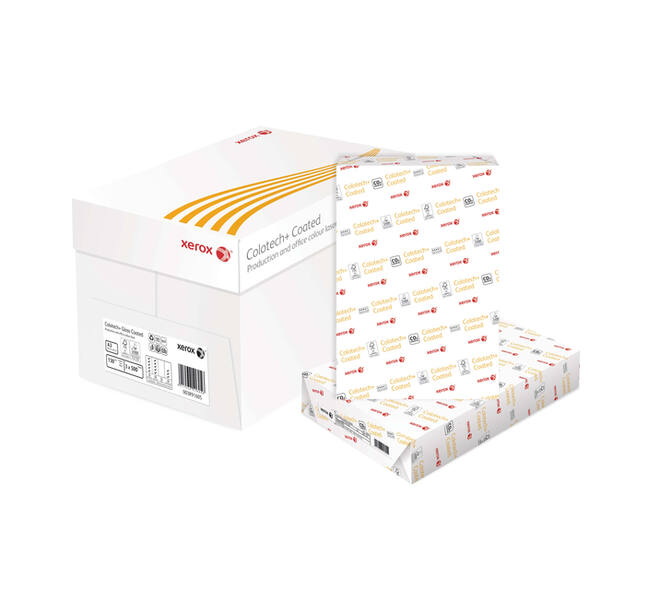 Laserpapier Xerox Colotech+ glossy coated A3 130gr wit 500 vel