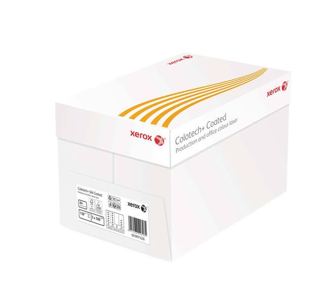 Laserpapier Xerox Colotech+ silk coated A4 130gr wit 500 vel