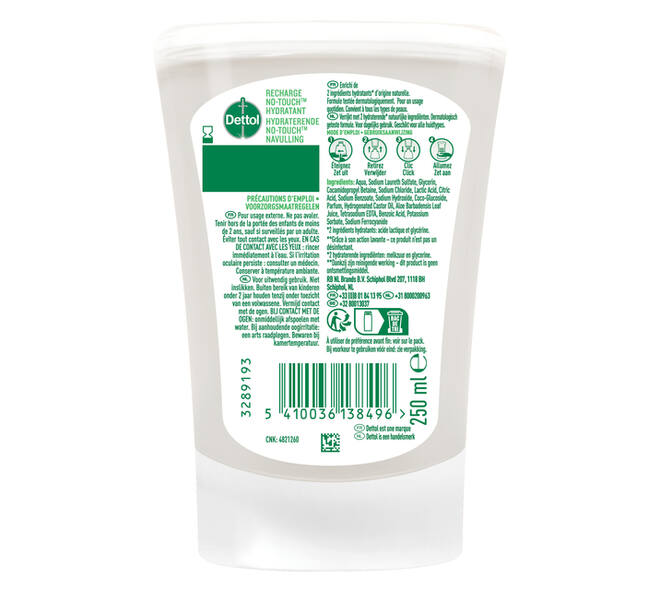 Handzeep Dettol Hydrating Aloe Vera antibacterieël 250ml refill No Touch