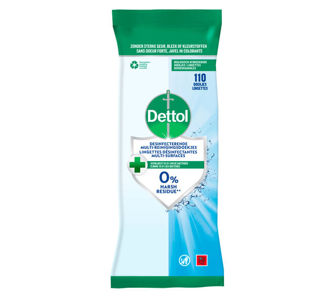 Reinigingsdoekjes Dettol antibacterieël Cleanser 110 stuks
