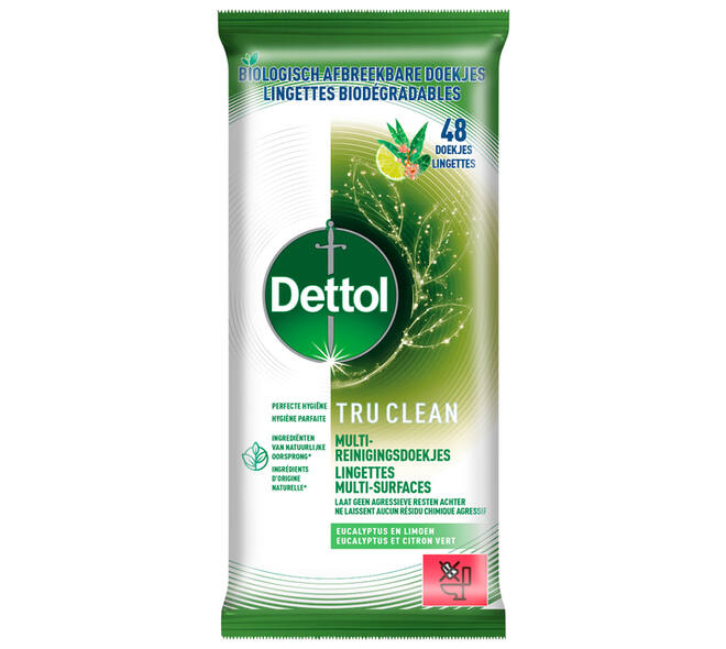 Reinigingsdoekjes Dettol TC Eucalyptus & Limoen 48 stuks