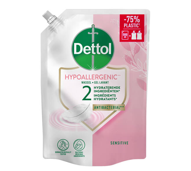 Handzeep Dettol Sensitive antibacterieël 500ml refill