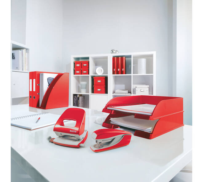 Ringband Leitz WOW A4 maxi 2-rings D-mechaniek 25mm rood