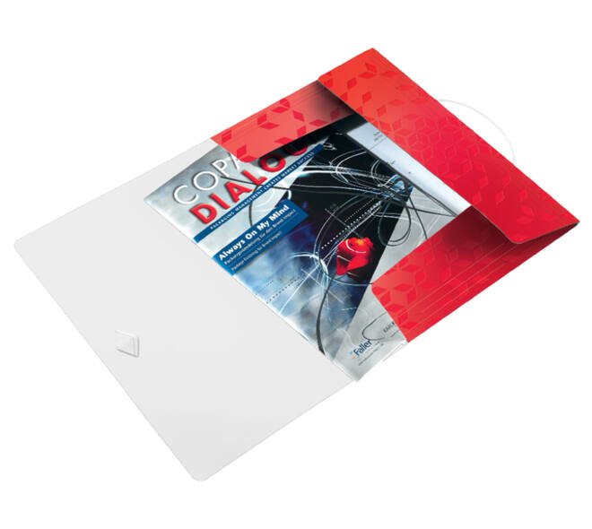 Elastomap Leitz WOW A4 3 kleppen PP rood