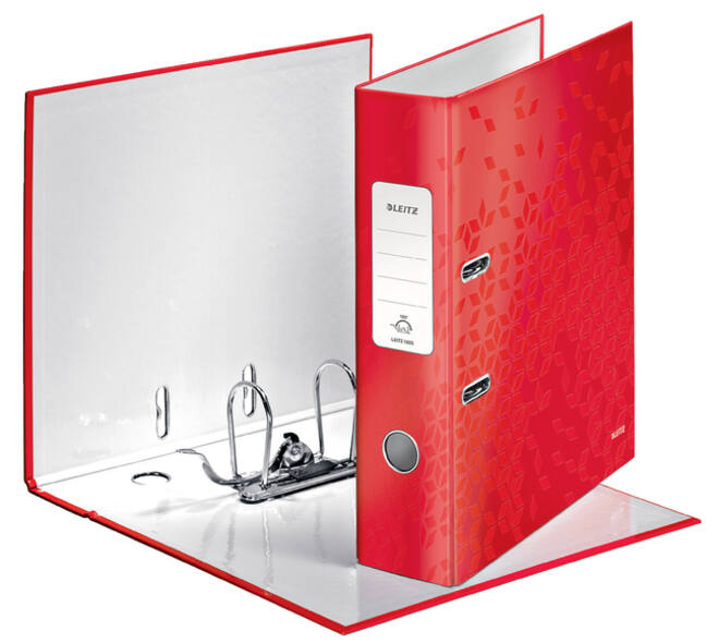 Ordner Leitz WOW 180 gelamineerd 80mm A4 rood