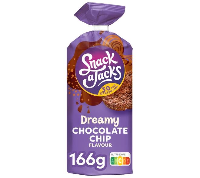 Rijstwafel Snack-a-Jacks chocololate chip pak 166 gram