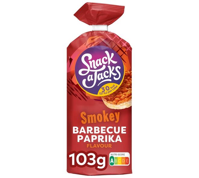 Rijstwafel Snack-a-Jacks BBQ paprika pak 103 gram
