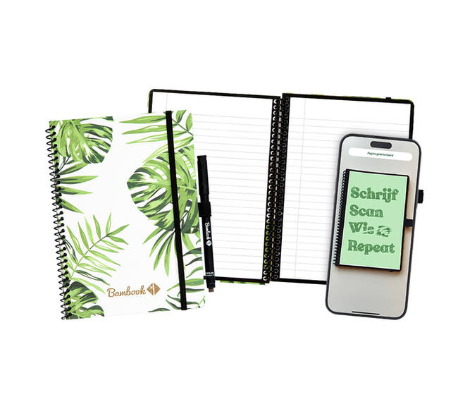 Notitieboek Bambook Original Tropical A5 lijn 40 pagina's uitwisbaar