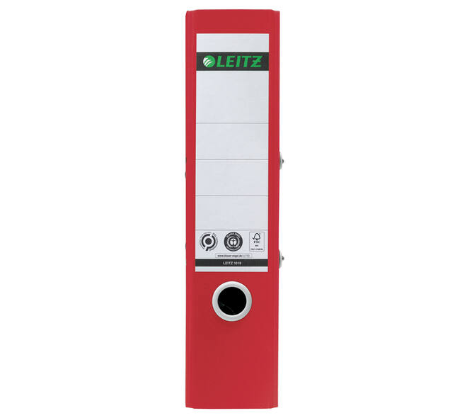 Ordner Leitz Recycle 180° 80mm karton A4 rood