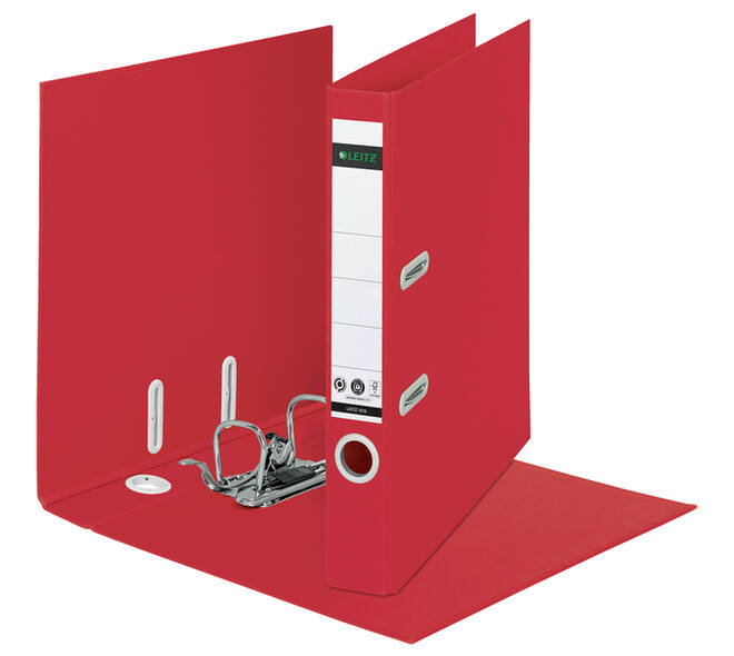 Ordner Leitz Recycle 180° 50mm karton A4 rood