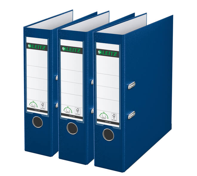 Ordner Leitz 180° 1010 A4 80 mm 3 stuks blauw