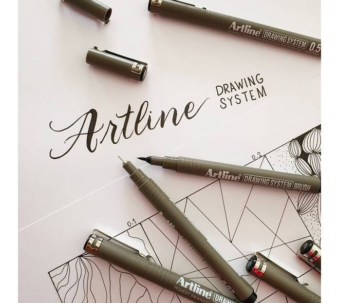 Fineliner Artline technisch brush zwart