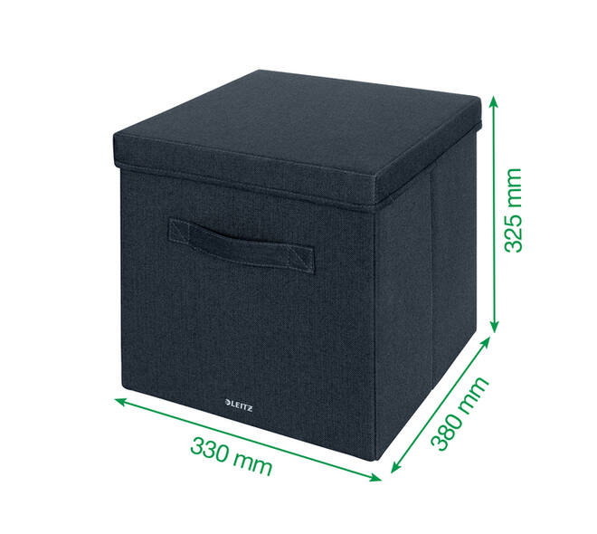 Opbergdoos Leitz gestoffeerd met deksel 330x325x380mm grijs 2 st