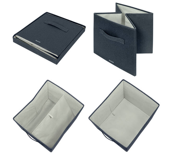 Opbergdoos Leitz gestoffeerd met deksel 330x325x380mm grijs 2 st