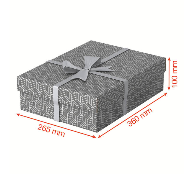 Opberg- en geschenkdoos Esselte home middelgroot 265x100x360mm grijs 3 stuks