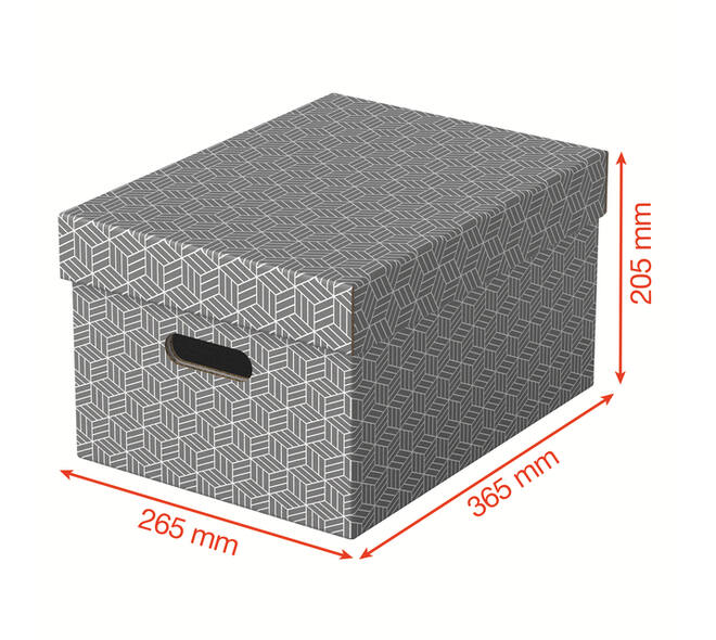 Opbergdoos Esselte home middelgroot 265x205x365mm grijs 3 stuks