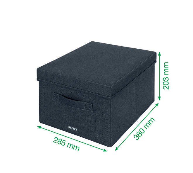 Opbergdoos Leitz gestoffeerd met deksel 285x203x380mm grijs 2 st