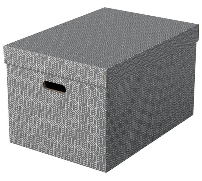 Opbergdoos Esselte home groot 355x305x510mm grijs 3 stuks