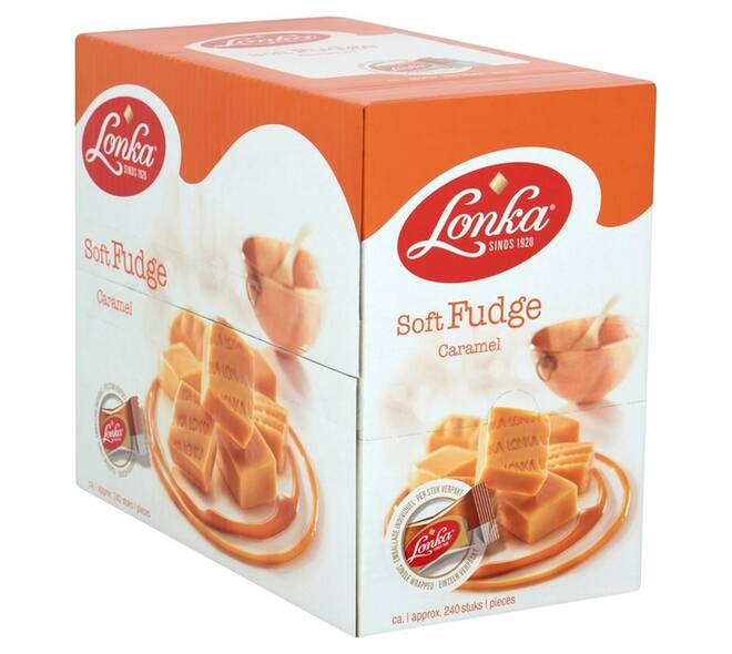 Nougat Lonka fudge caramel doos 214 stuks