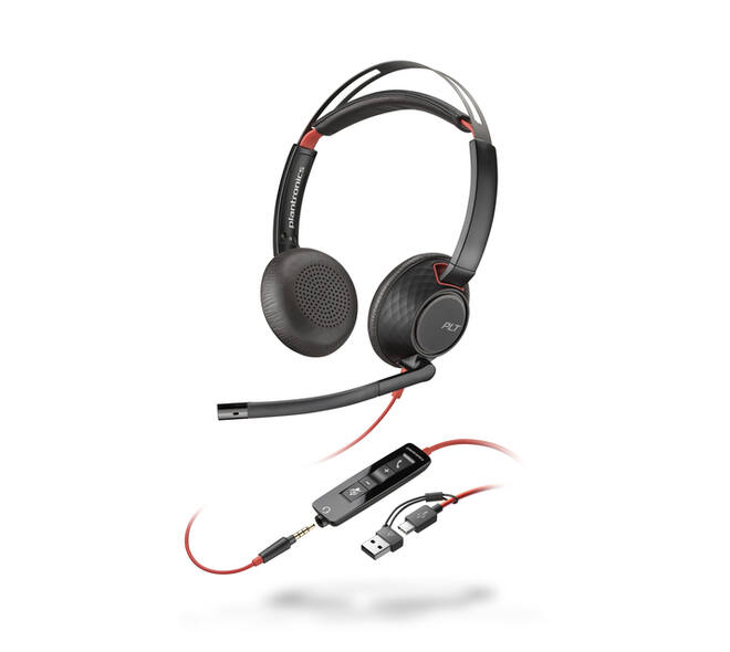 Headset HP POLY Blackwire 5220 Stereo USB-C met 3.5 mm plug