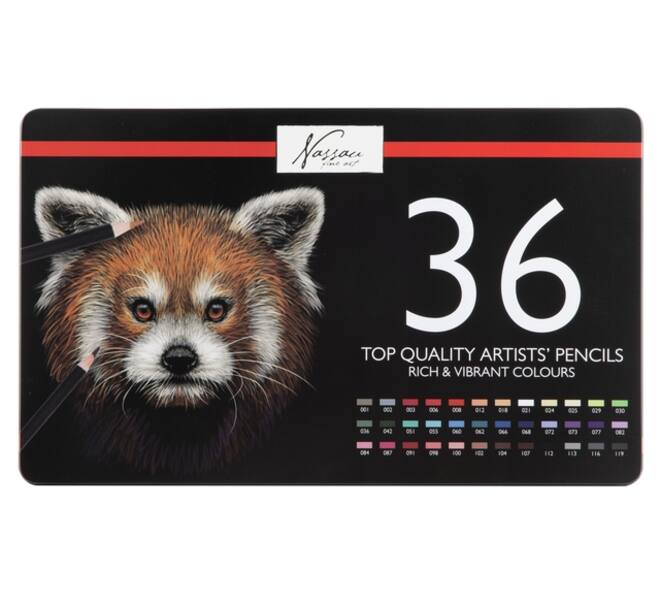 Kleurpotloden Nassau fine art assorti blik à 36 stuks