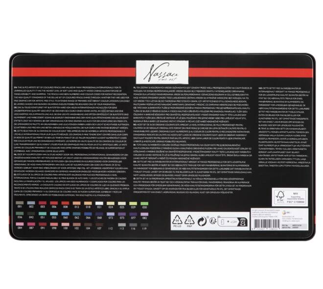 Kleurpotloden Nassau fine art assorti blik à 36 stuks