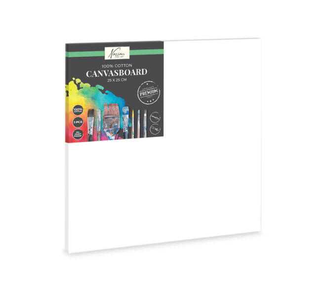 Canvasboard Nassau fine art 25x25cm 100% katoen 3 stuks