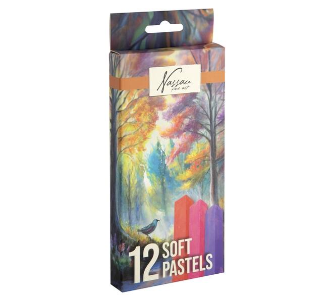 Pastelkrijt Nassau fine art zacht blister 12 stuks assorti