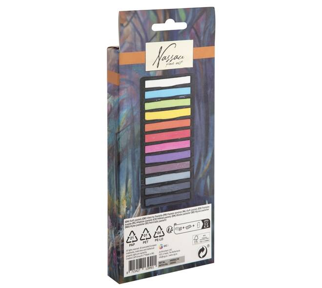 Pastelkrijt Nassau fine art zacht blister 12 stuks assorti