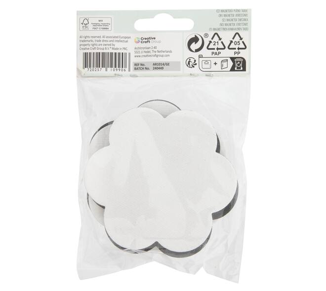 Canvas Nassau fine art ster en bloem 7,5cm magnetisch 4 stuks