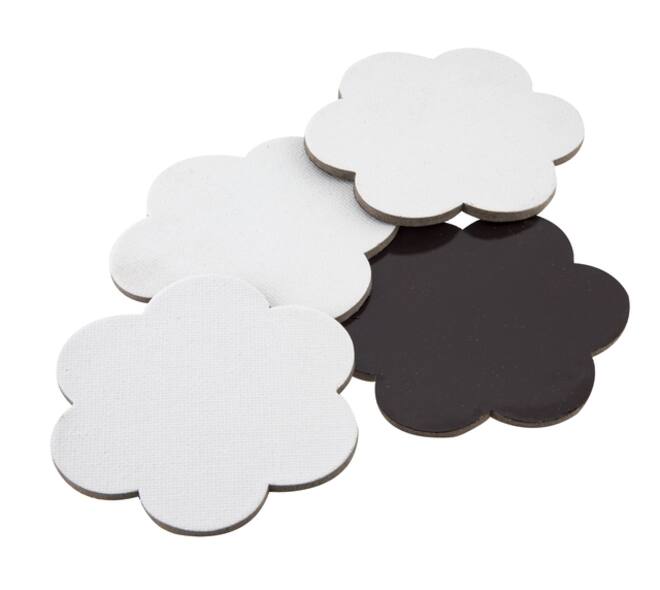 Canvas Nassau fine art ster en bloem 7,5cm magnetisch 4 stuks