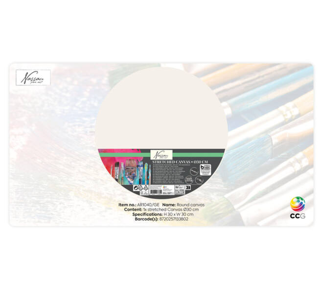 Canvas Nassau fine art rond 30cm 100% katoen