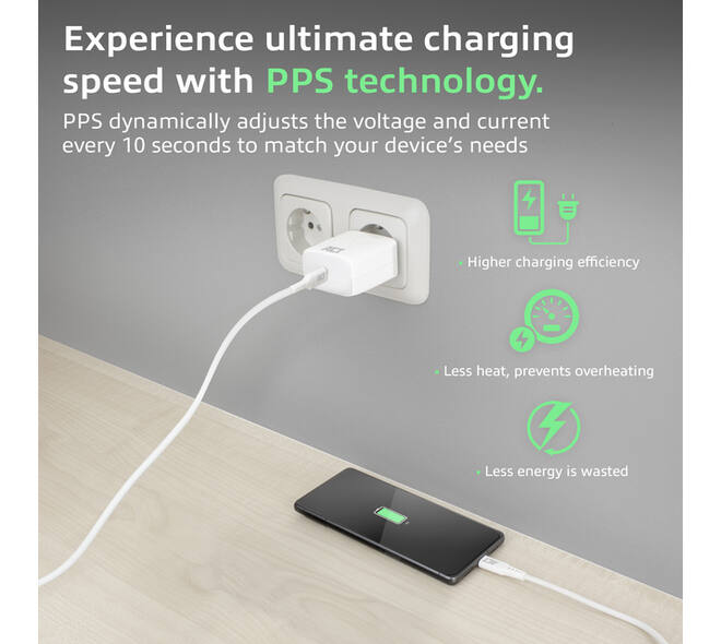 Oplader ACT 35w 1-poort usb c wit