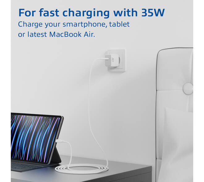 Oplader ACT 35w 1-poort usb c wit