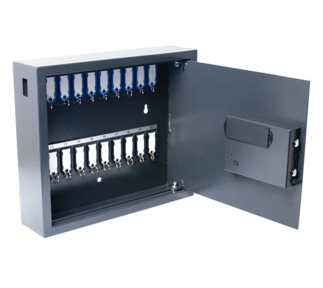 Sleutelkast Pavo High security Magnettag met fingerprintslot 20 haken 350x410x100mm