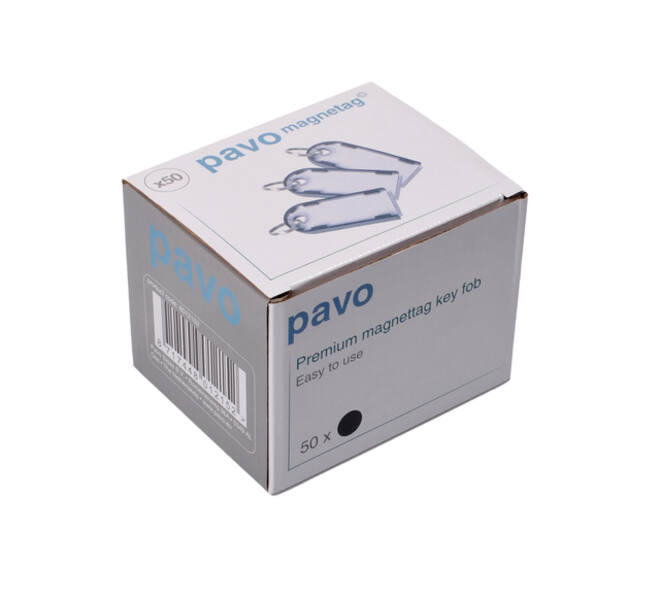 Sleutellabel Pavo Magnettag zwart 50 stuks
