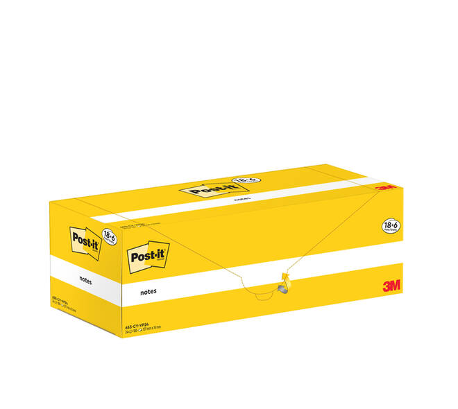 Memoblok 3M Post-it 655-CY 76x127mm geel voordeelpak