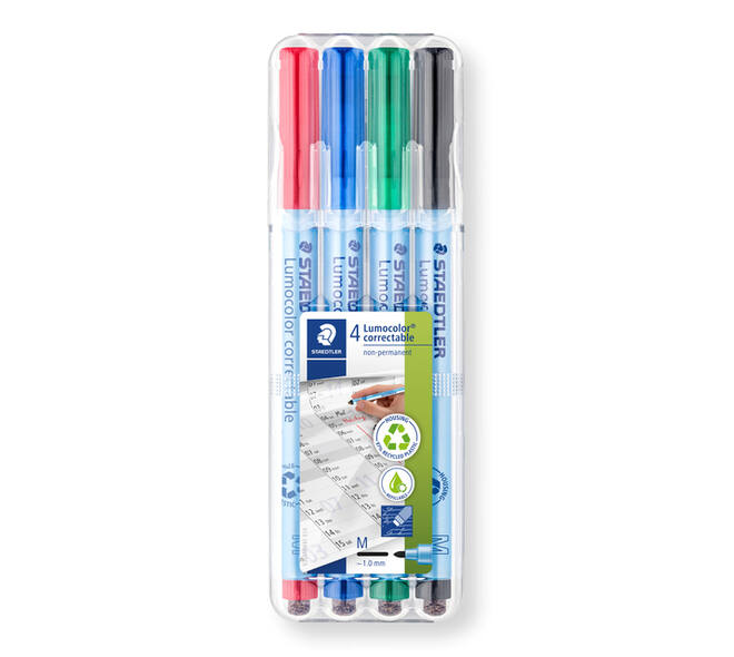 Viltstift Staedtler Lumocolor 305 non permanent correctable M ass 4st