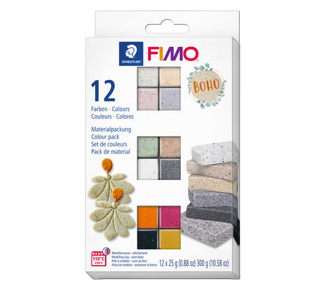 Klei Fimo effect colour pak à 12 Boho kleuren