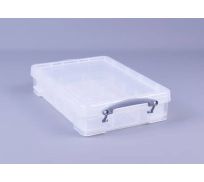 Opbergbox Really Useful 4 liter inclusief vakkenverdeler 395x255x88mm transparant wit