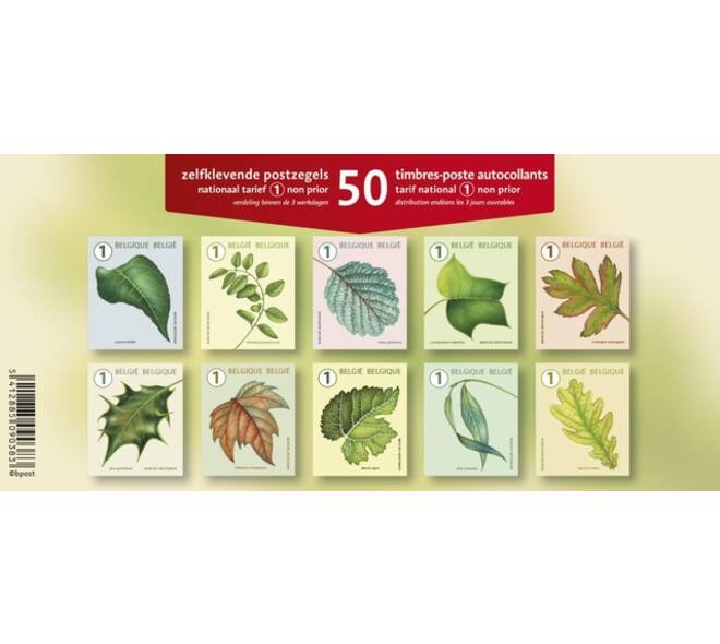 Postzegel Belgie Waarde 1 zelfklevend non-prior 5x10 stuks