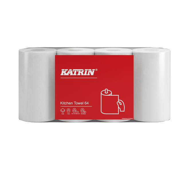 Keukenrol Katrin 2-laags 64 vel wit 87075