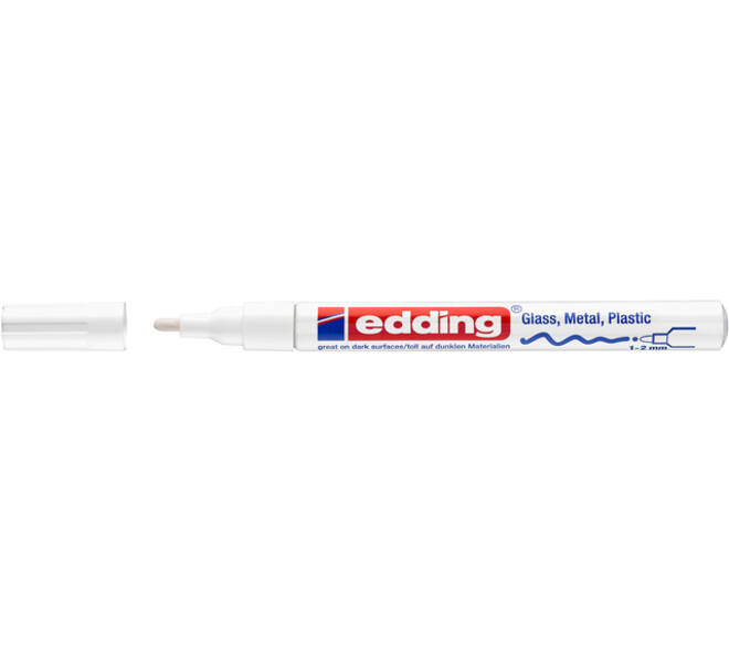 Paintmarker edding 751 op oliebasis 1-2mm creatief wit