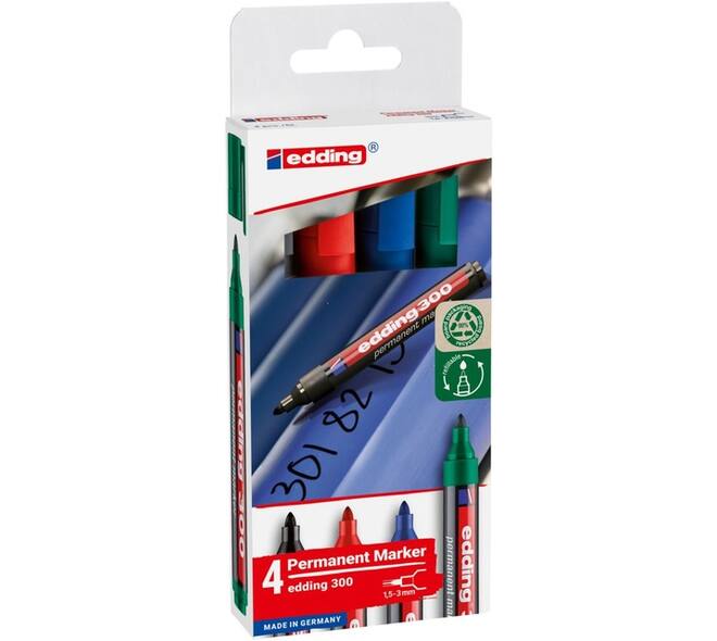 Viltstift edding 300 rond 1.5-3mm assorti 4 stuks