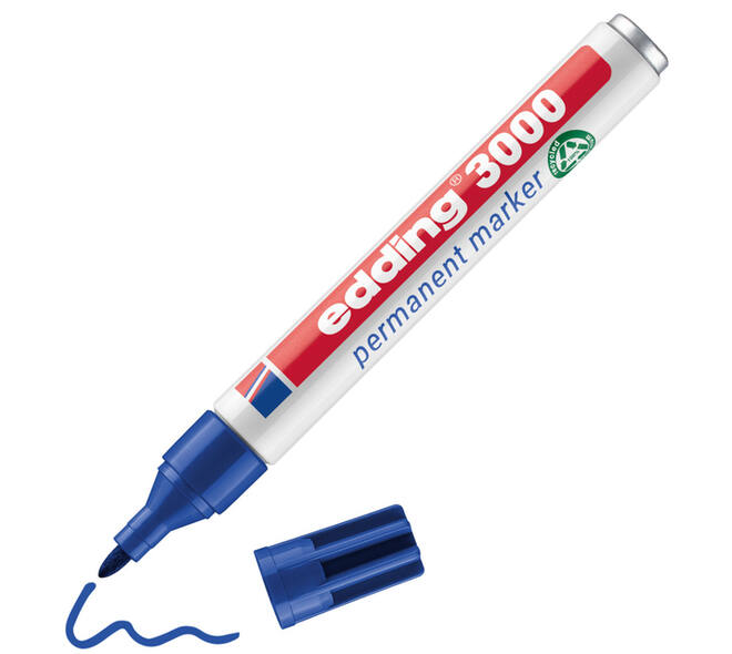 Viltstift edding 3000 creatief rond 1.5-3mm assorti blister à 4 stuks