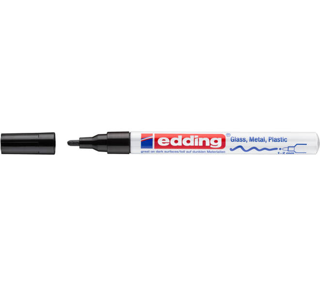Paintmarker edding 751 op oliebasis 1-2mm creatief zwart