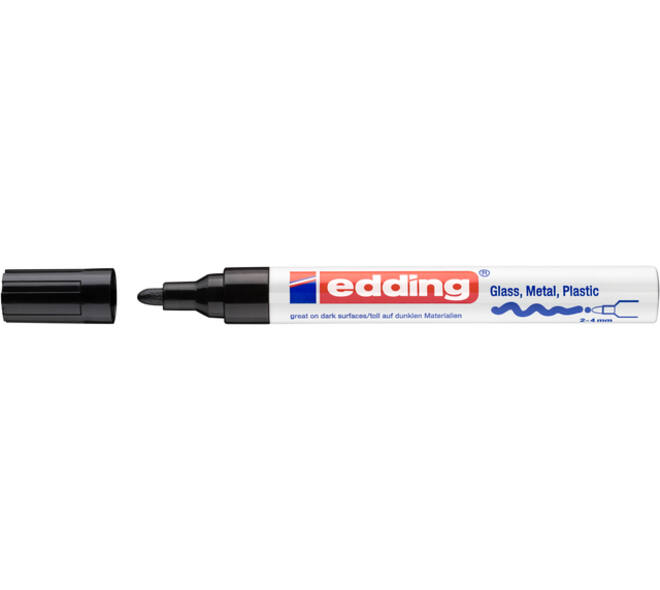 Paintmarker edding 750 op oliebasis 2-4mm creatief zwart